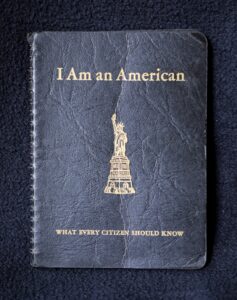 a passport with the statue of liberty on it